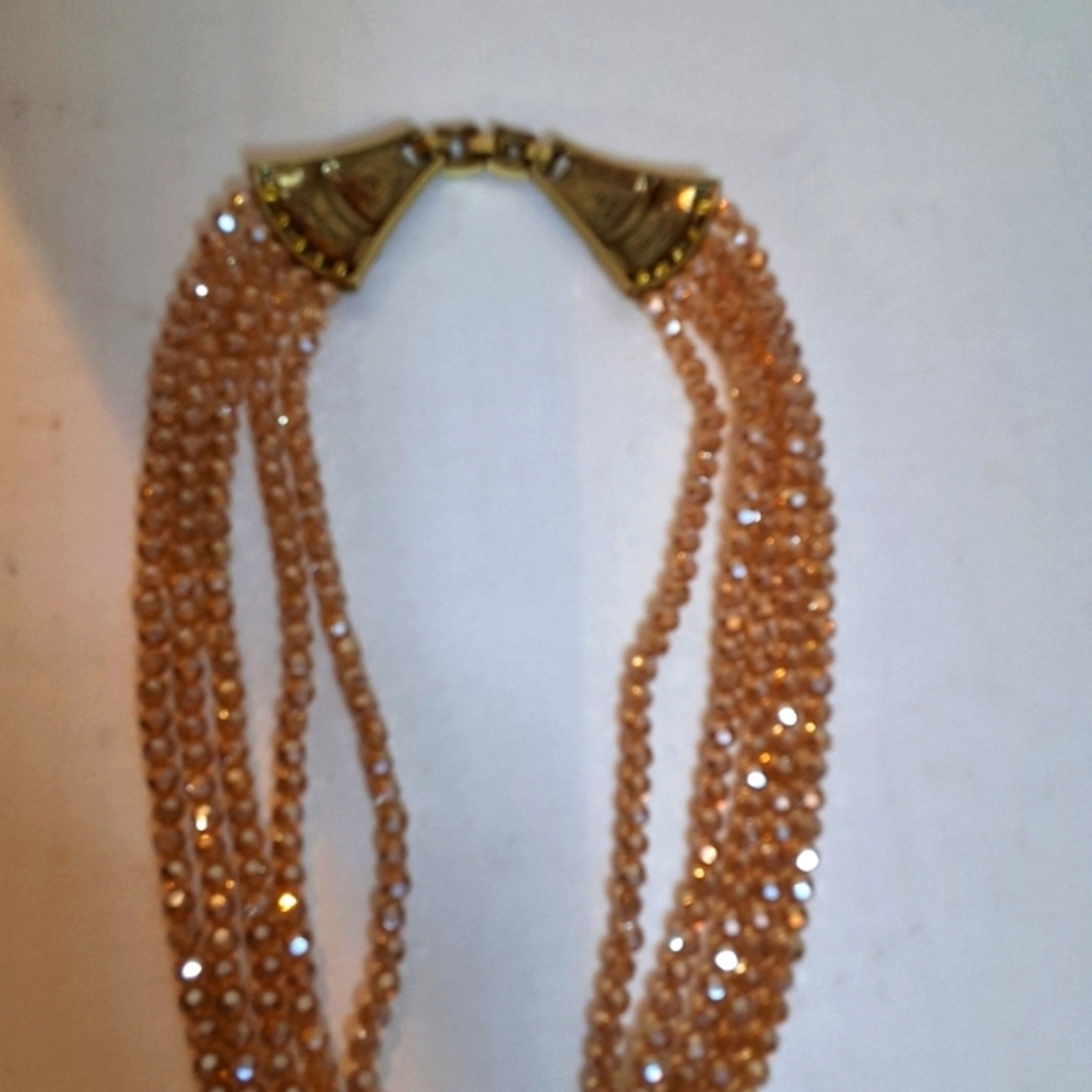 Heidi Daus Champagne Crystal Art Deco Style Necklace And Bracelet - Picture 15 of 16